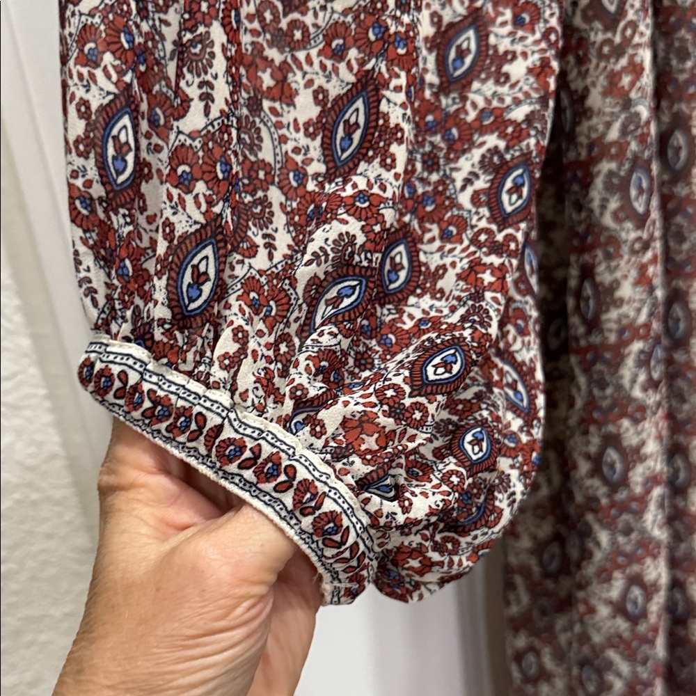 Max Studio Cream and Rust Patterned Dress - Picture 3 of 9